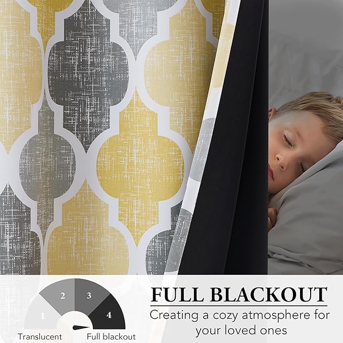 Beauoop 100% Blackout Curtains 54 Inches Long 2 Panels - Image 5