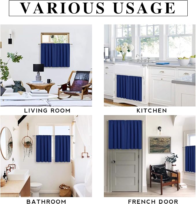 RYB HOME Blackout Privacy Bathroom Window Curtains, Short Thermal Insulated - Image 7