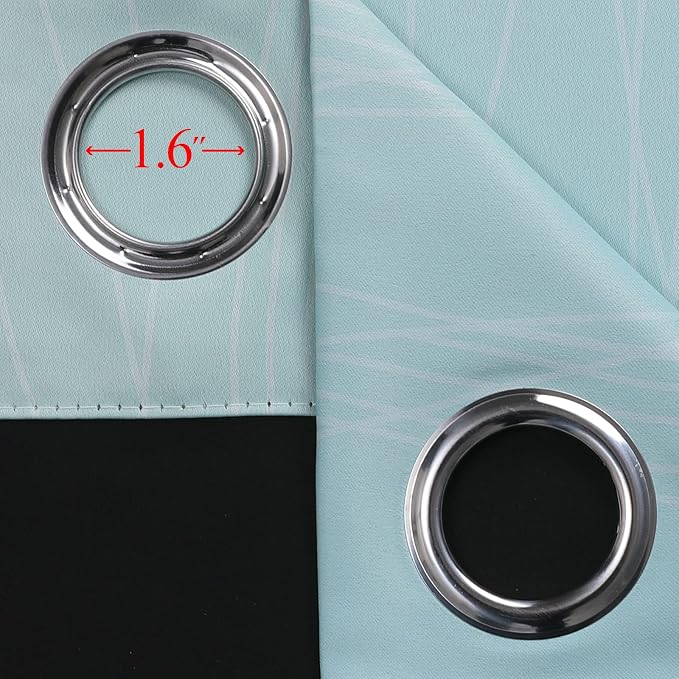 Estelar Textiler Beige and Aqua Blackout Curtains - Image 7