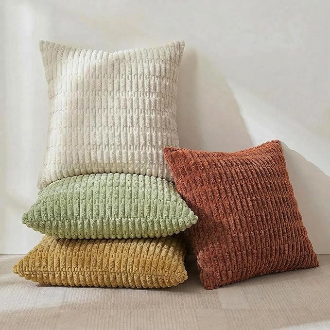Fancy Homi 4 Packs Boho Fall Decorative Throw Pillow Covers 18x18 Inch - Image 2