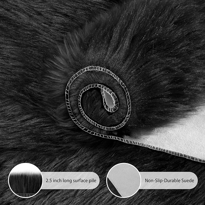 Ciicool Fluffy Area Rug, Thick Fuzzy Shag Rug Furry Nursery Rug Plush Indoor - Image 4