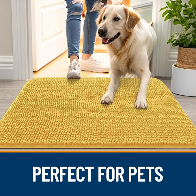 OLANLY Dog Door Mat for Muddy Paws 70x46, Absorbs Moisture and Dirt, Absorbent - Image 6