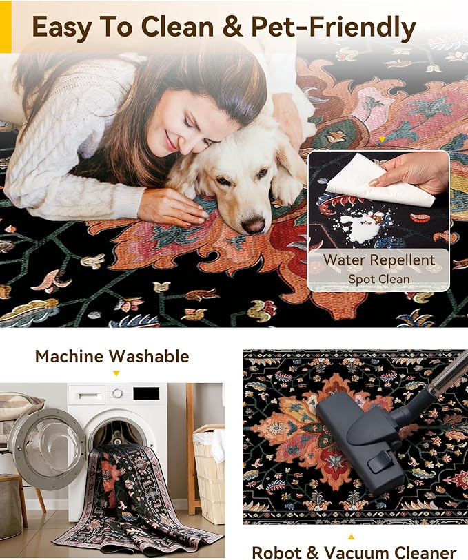 Area Rugs 3'x8' Runner Rug Non Slip Washable - Image 5