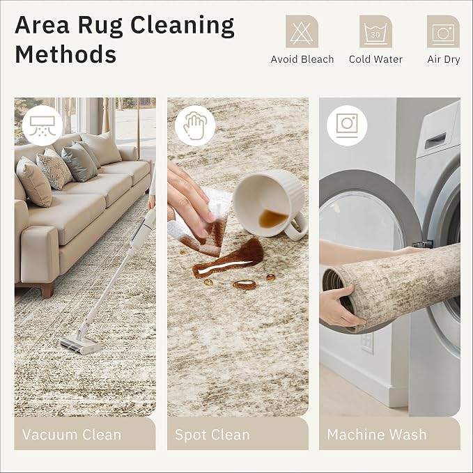 3x4 Rug, Small Area Rug for Kitchen, Machine Washable Non-Slip Throw Rug - Image 9