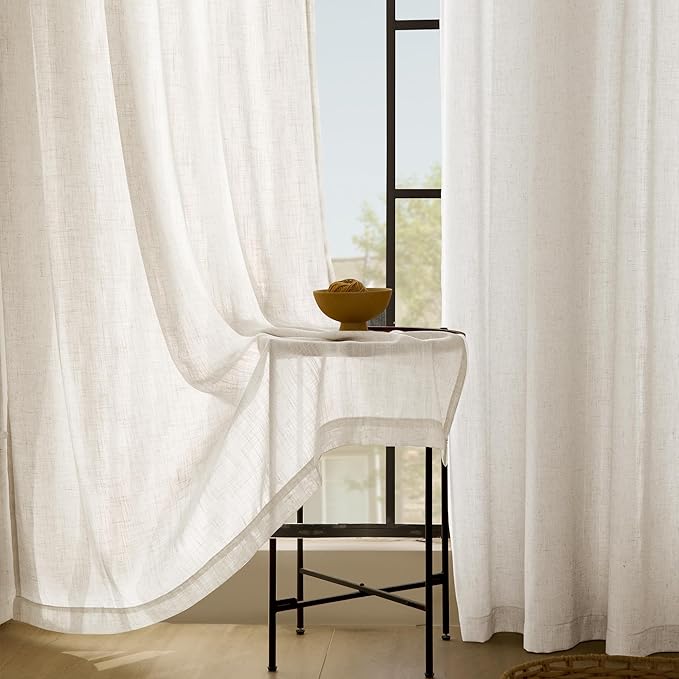 96 inch Long Linen Curtains 2 Panels - Image 5