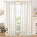 LAMIT 102 inch Semi Sheer Linen Curtains by LAMIT