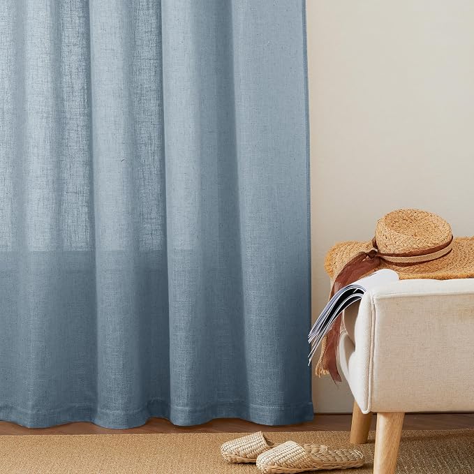RYB HOME Light Filtering Curtains 95 inches Long 2 Panels Set, Privacy - Image 6