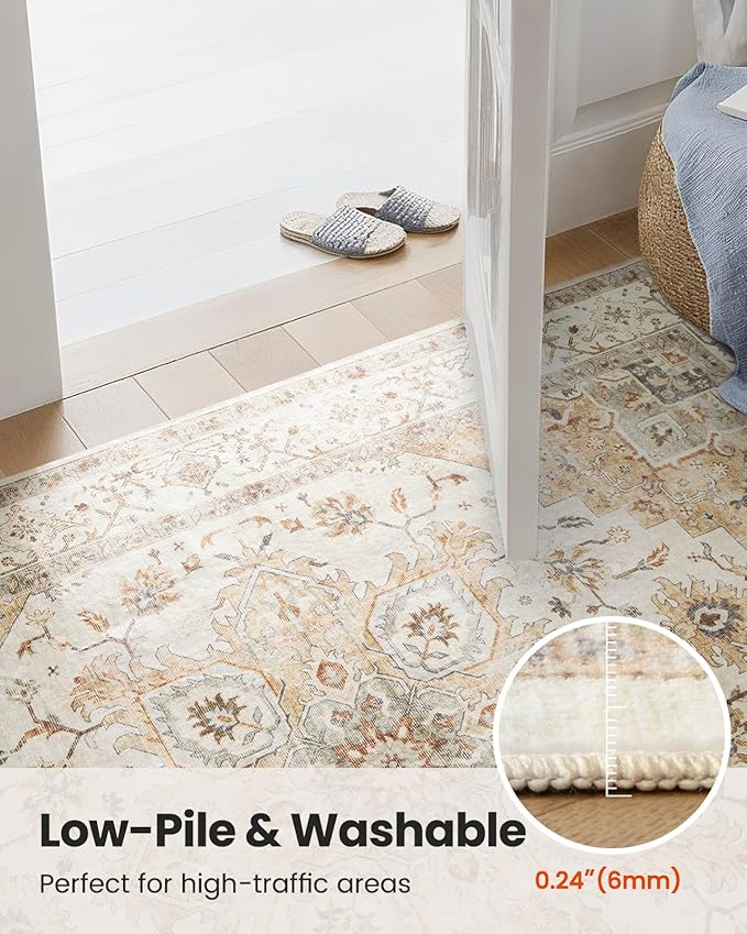 AMADA HOMEFURNISHING 3x5 Washable Area Rug, Low-Profile Entryway Rug - Image 6