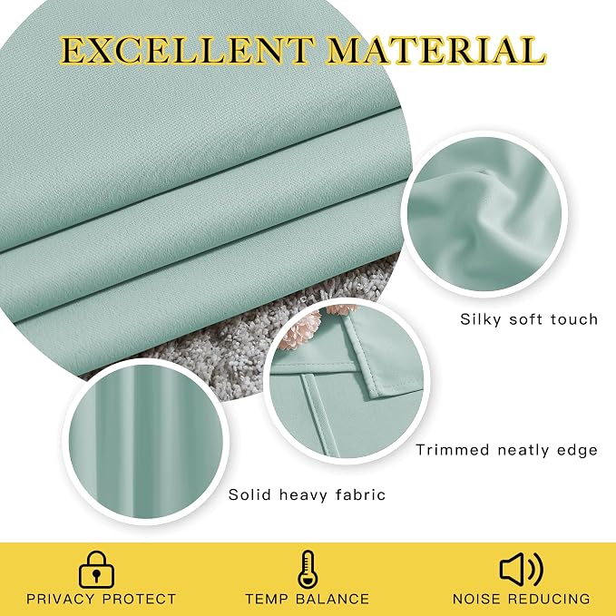 NICETOWN Room Darkening 118 inch Long Curtains, Grommet Thermal Drapes Weighted - Image 4