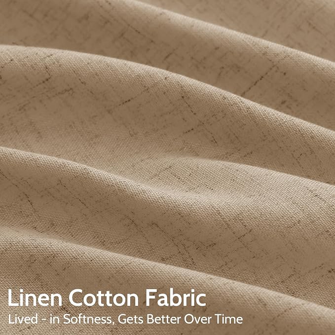 Sand Beige Linen 112 Inch Curtains - Image 4