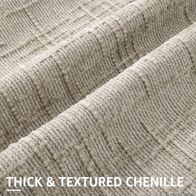 decorUhome Light Brown Chenille Euro Sham Throw Pillow Covers 22x22 Set of 2 - Image 2