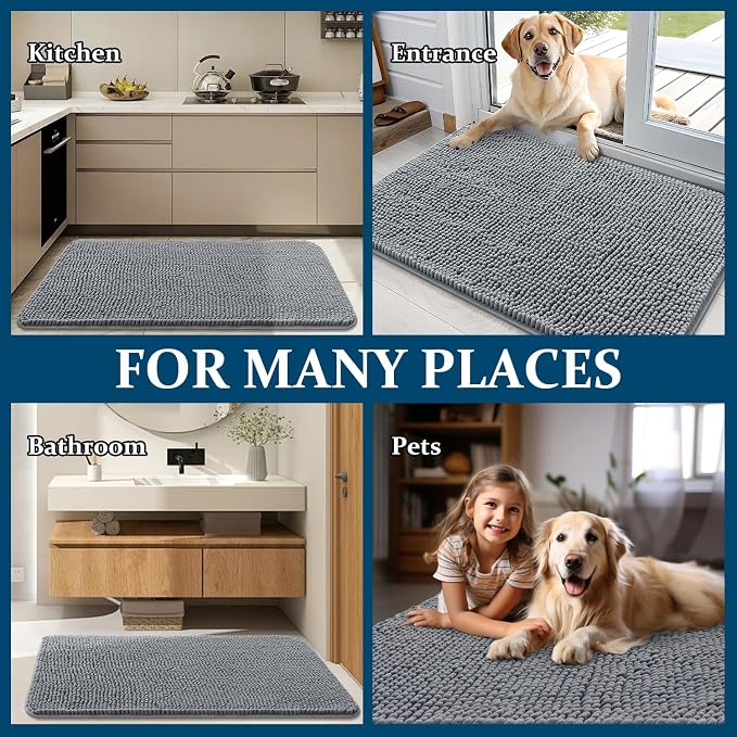 OLANLY Dog Door Mat for Muddy Paws 44x32, Absorbs Moisture and Dirt, Absorbent - Image 8