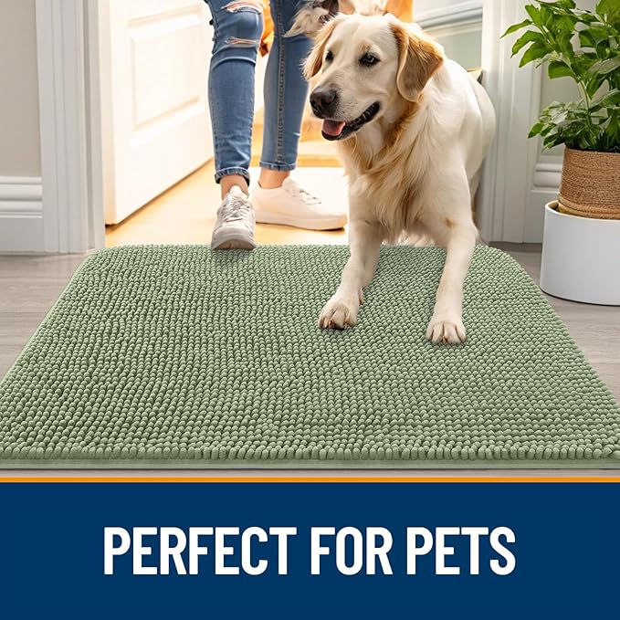 OLANLY Dog Door Mat for Muddy Paws 50x30, Absorbs Moisture and Dirt, Absorbent - Image 6