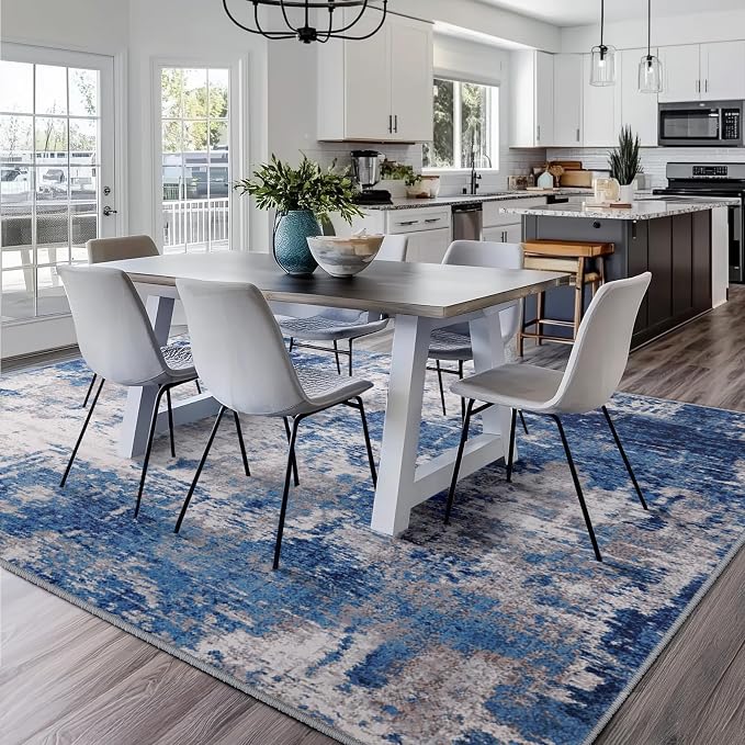 Washable Area Rugs Square 8ft Non-Slip Modern Abstract Soft - Image 9