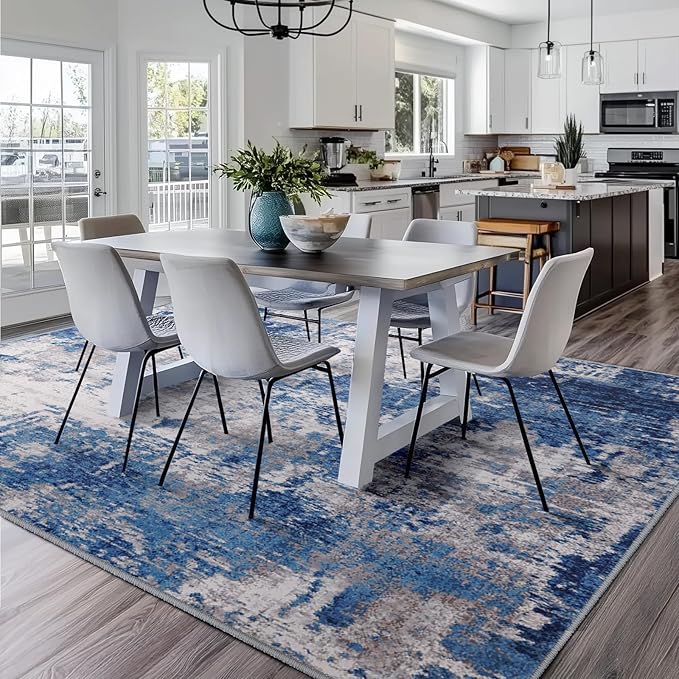 Washable Area Rugs 5'x7' Non-Slip Modern Abstract Soft - Image 3