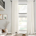Cream Linen Curtains 192 Inches Long 2 Panels Set by Nanspring