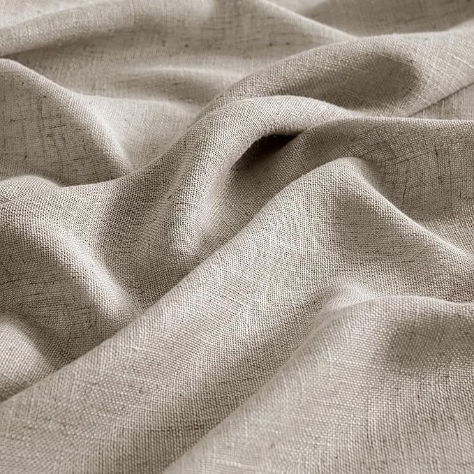 MIULEE Burlywood Birch Linen Curtains 45 Inch Length 2 Panels - Image 4