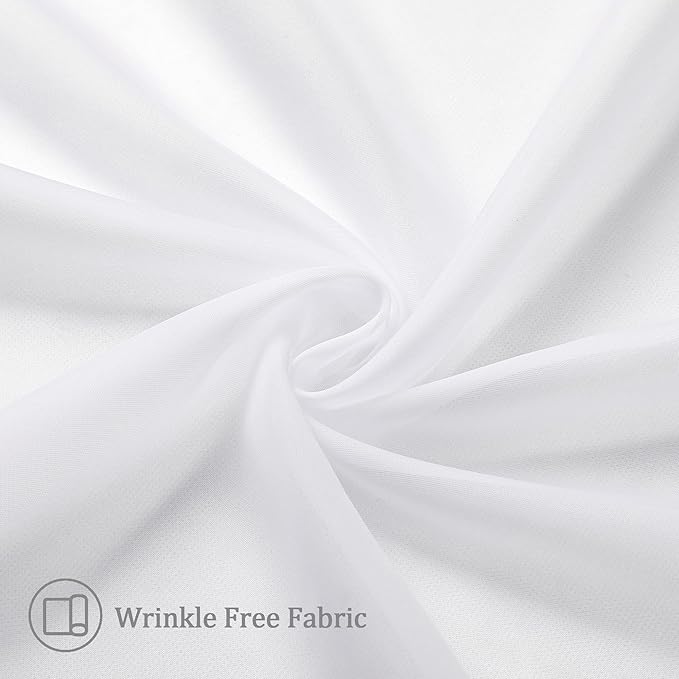 Aiyufneg White Sheer Window Valance Curtains, Light Filtering Kitchen Valances - Image 4