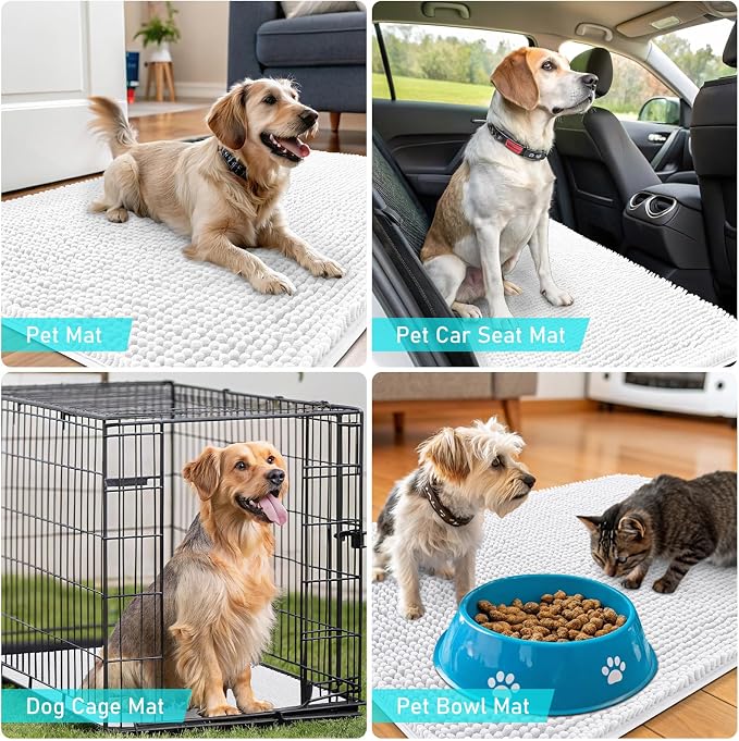 OLANLY Dog Door Mat for Muddy Paws 47x17, Absorbs Moisture and Dirt, Absorbent - Image 7