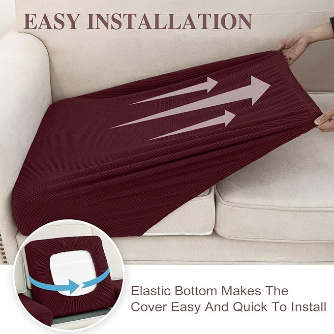 Couch Cushion Covers for Sectional Sofa L Shape Washable Separate Seat Chaise - Image 5