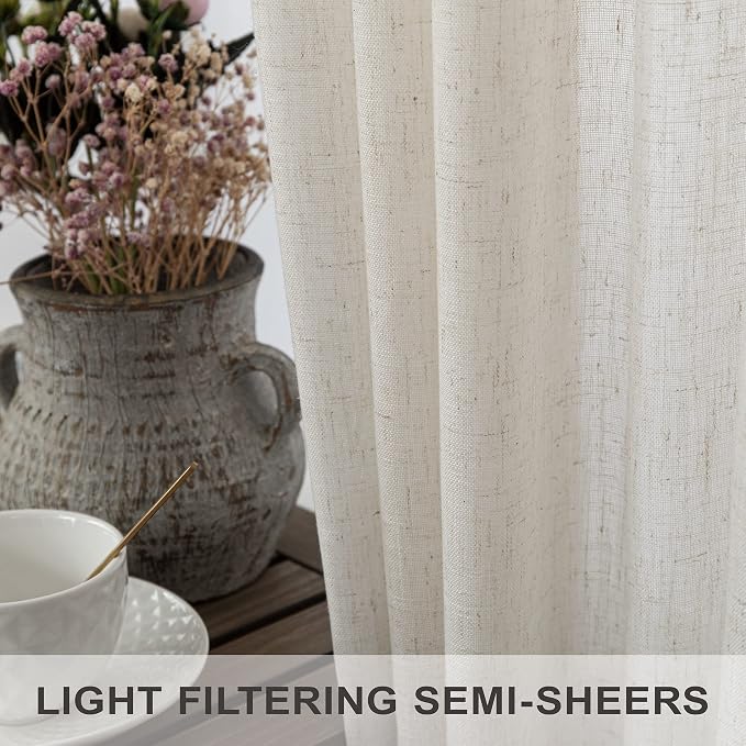Pitalk 60 Inch Wide Curtains for Living Room 2 Panels Back Tab Pocket Drape - Image 4
