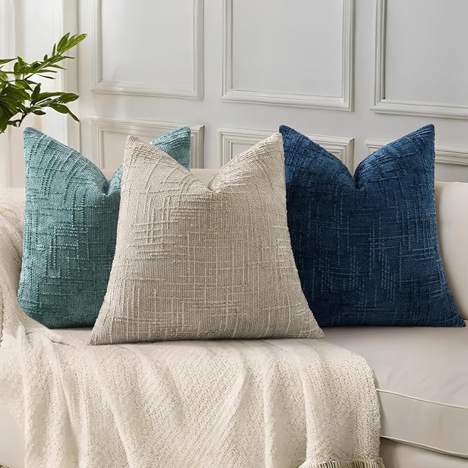 decorUhome Light Brown Chenille Throw Pillow Covers 12x20 Set of 2 Textured - Image 5