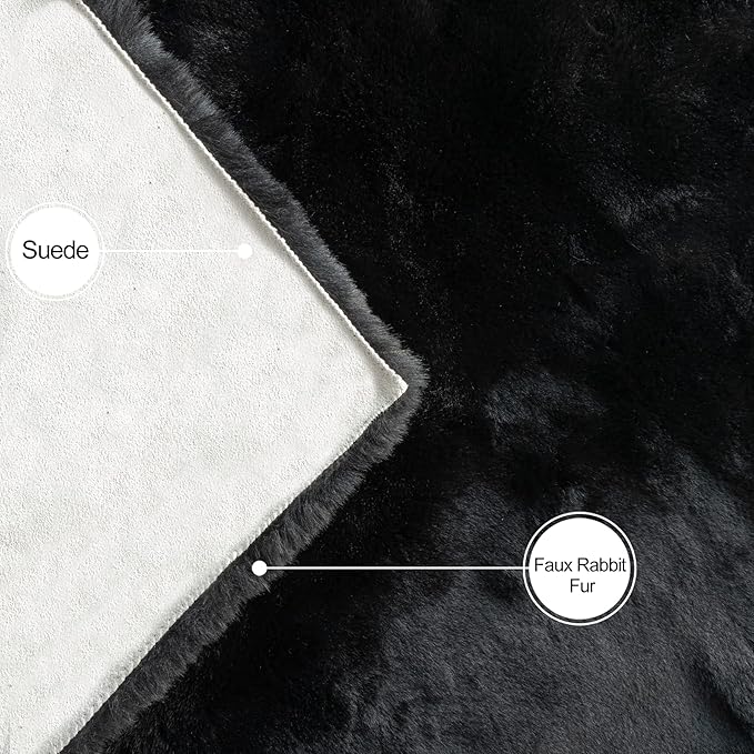 ORINOVA Black Fluffy Living Room Furry Rugs - Image 7