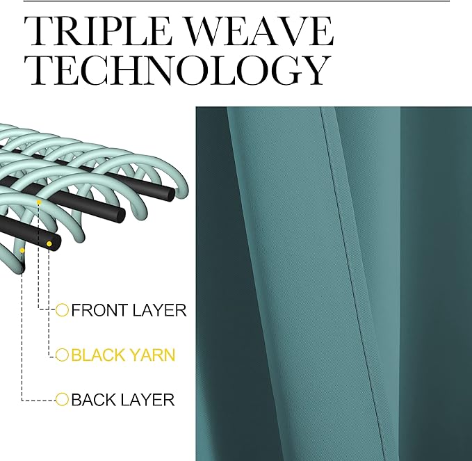 NICETOWN RV Blackout Curtains for Camper Windows, Sea Teal, Short Blackout - Image 3