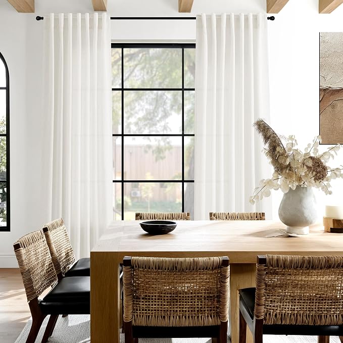 Nanspring Neutral Linen Curtains 72 Inches - Image 7