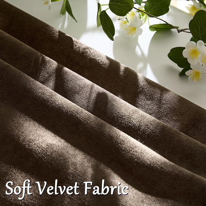 GIGIZAZA Brown Velvet Pillow Covers 20x20, Square Solid Throw Pillow Covers - Image 3