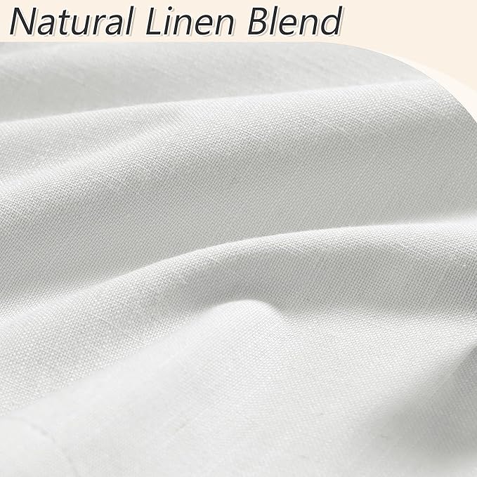 Guken 100% Blackout Linen Curtains 110 Inch Wide by 52 Inch 2 Panels Set - Image 3