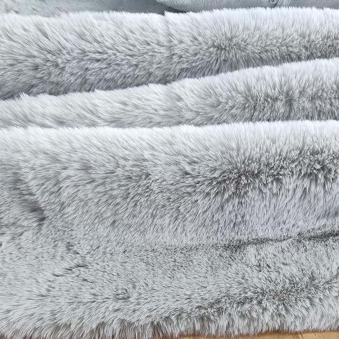 Ghouse Ultra Soft Faux Rabbit Fur Rug, Machine Washable Area Rugs - Image 5