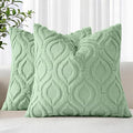 decorUhome Throw Pillow Covers 16x16 Inch Set of 2, Soft Plush Faux Wool Sage by decorUhome