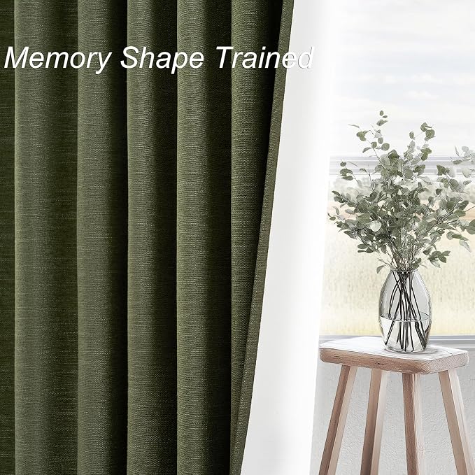 Topfinel 94 Inches Long Flax Custom Blackout Linen Curtains, Viral Pinch - Image 2