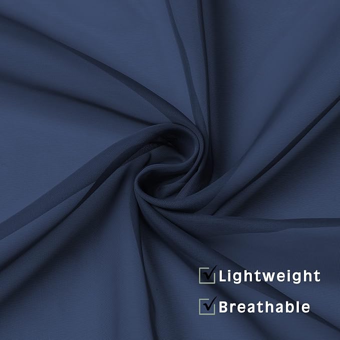 OWENIE Blue Sheer Curtains, Sheer Curtains 63 inch Length 2 Panels Set - Image 7
