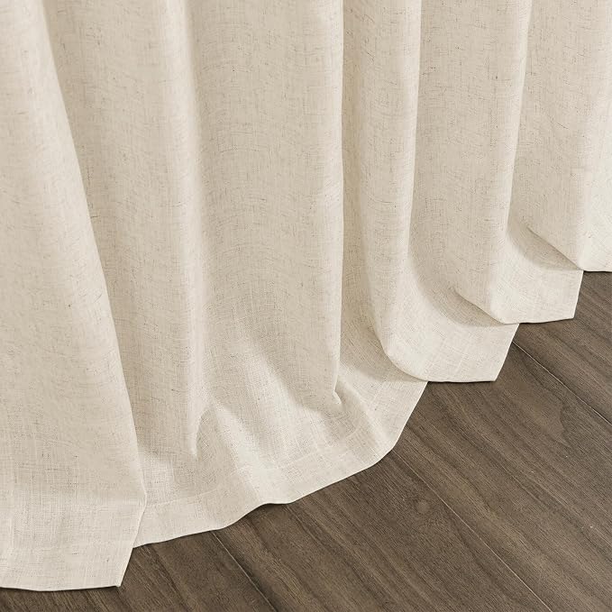 Birch Beige Linen Curtains for Living Room 126 Inches Long Light Filtering Semi - Image 9