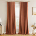 Guken Terracotta 100% Blackout Curtains 108 Inch Length 2 Panels Set Fall by Guken