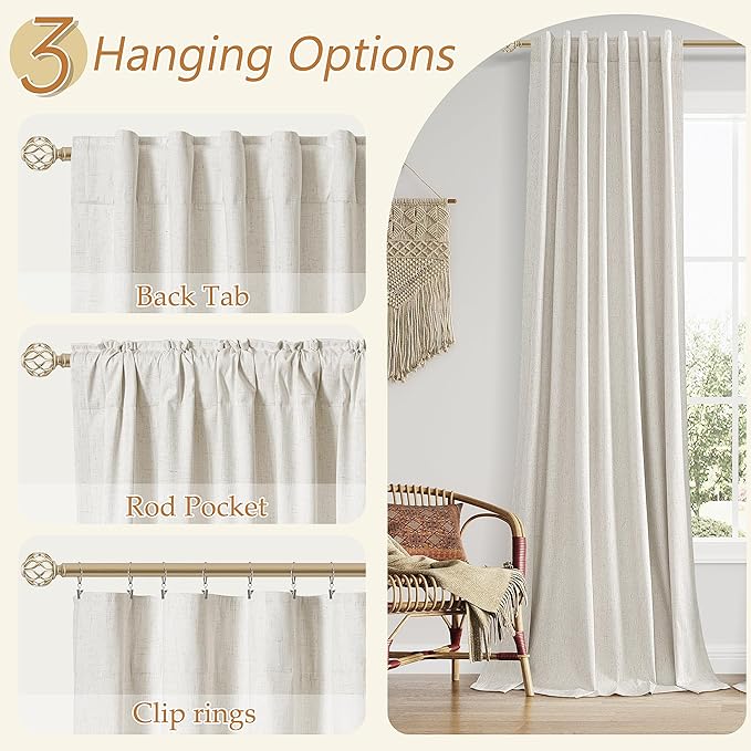 Guken Boho 100% Blackout Curtains 108 Inch Long - Image 6