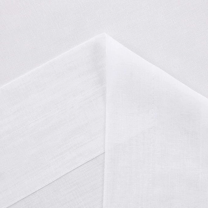 DWCN Sheer White Curtains 54 inch Length, Rod Pocket Solid Color Window - Image 4