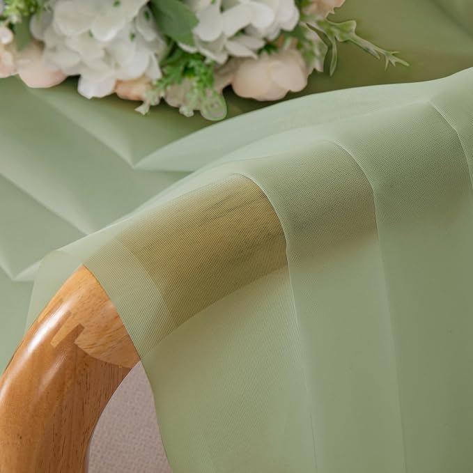 OWENIE Sheer Curtains 54 inches Long 2 Panles - Image 3