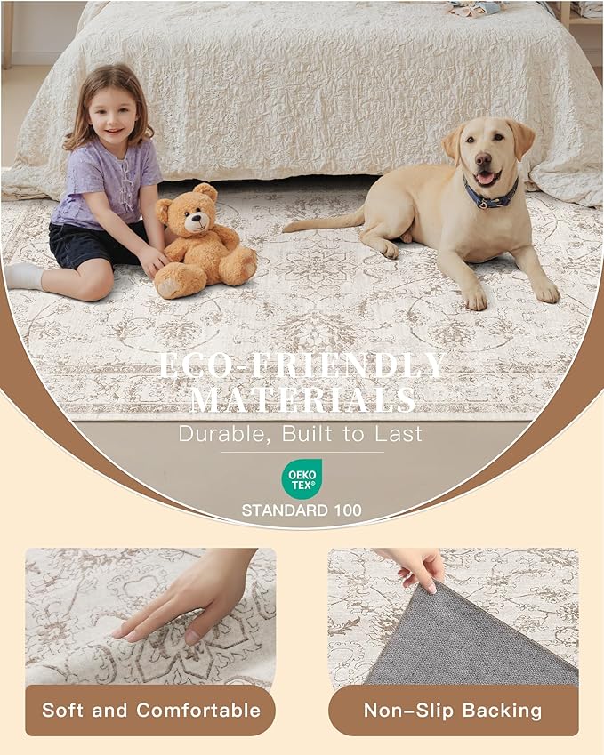 Madane 2x6 Washable Runner Rug Non-Slip, Vintage Kitchen Hallway Rug - Image 5