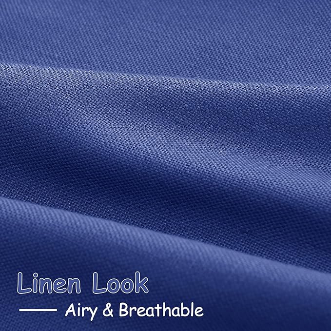 Extra Long Classic Blue Linen Curtains 120 Inch - Image 5