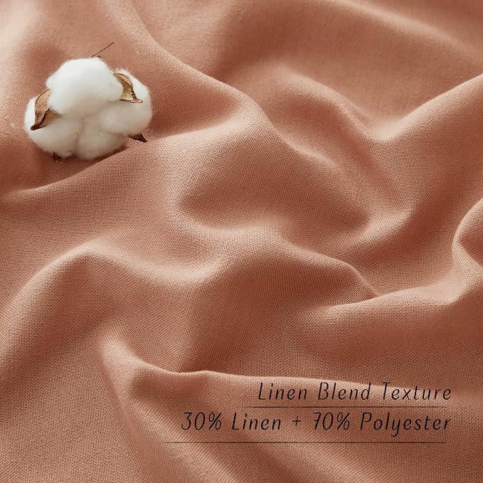 NICETOWN Thick Linen Blend Curtains Flax Textured - Image 3