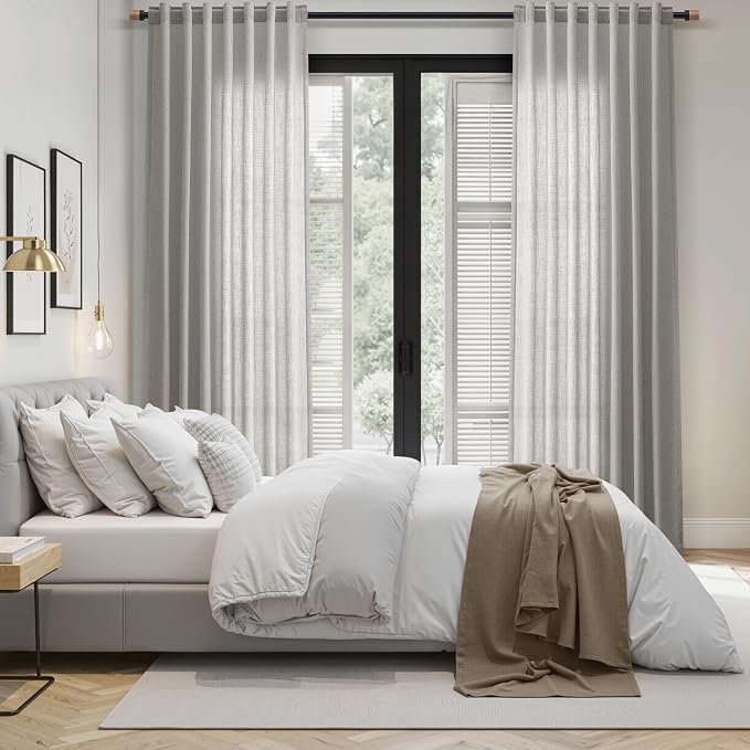 Nanspring Light Gray Linen Curtains 90 Inches Long - Image 8