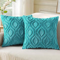 decorUhome Summer Throw Pillow Covers 18x18 Inch Set of 2, Soft Plush Faux Wool by decorUhome