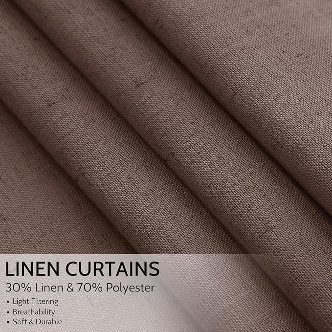 Cappuccino Linen 112 Inch Curtains - Image 4