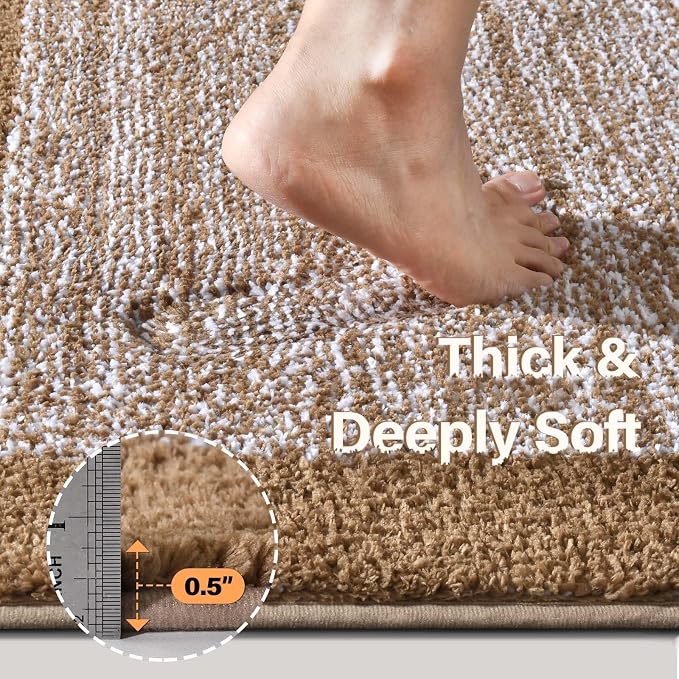 48x32 Large Bathroom Rugs Washable Non Slip, Coffee Bath Mat - Image 4