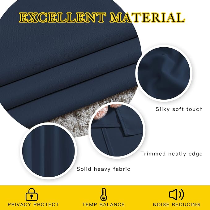 NICETOWN Navy Blue Blackout Curtains - Image 5