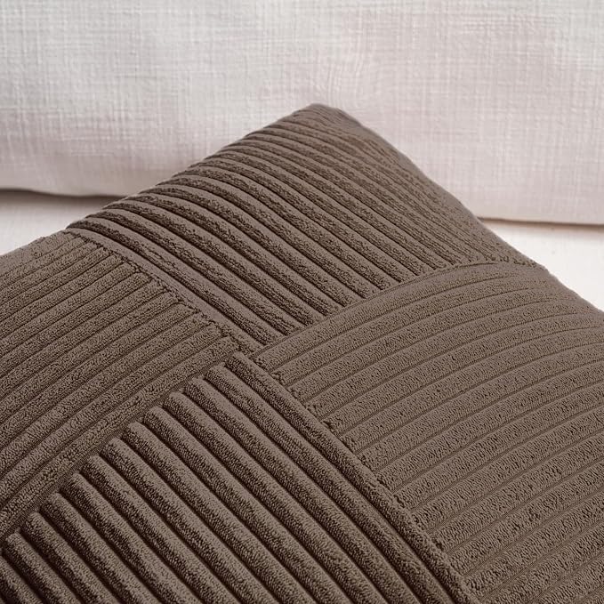 Fancy Homi 2 Packs Dark Brown Decorative Throw Pillow Covers 18x18 Inch - Image 3