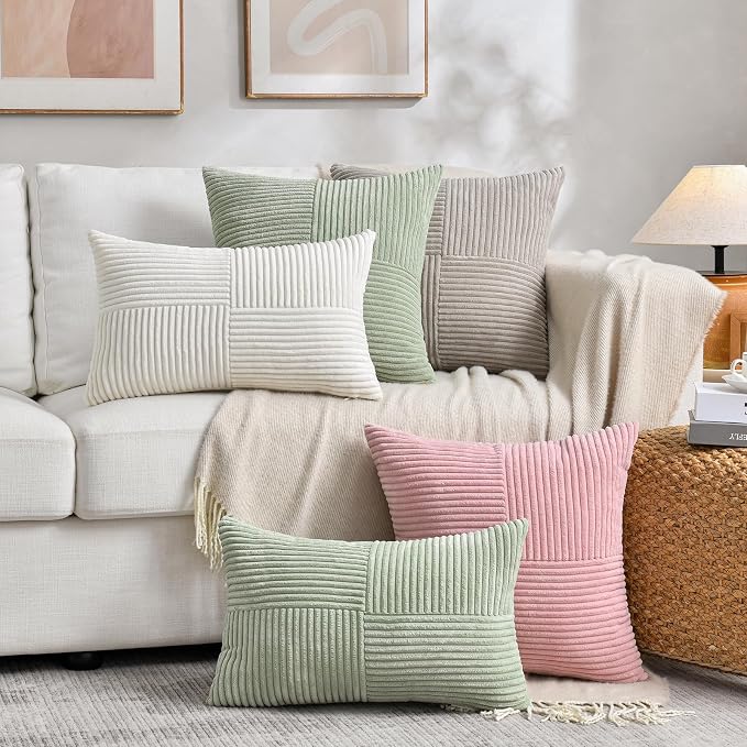 Fancy Homi 2 Packs Tan Long Lumbar Decorative Throw Pillow Covers 16x24 Inch - Image 7